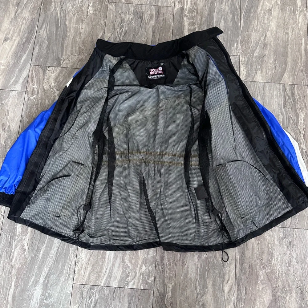 Tourmaster‎ Defender Windbreaker Blue motorcycle  Rain Jacket Waterproof 2XL